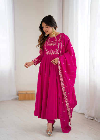 Premium Pink Anarkali Suit with Dupatta – Perfect for Weddings & Festive Wear