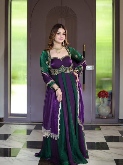 Designer Heavy Fendy Silk Anarkali Suit
