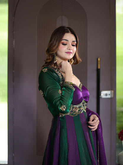 Designer Heavy Fendy Silk Anarkali Suit