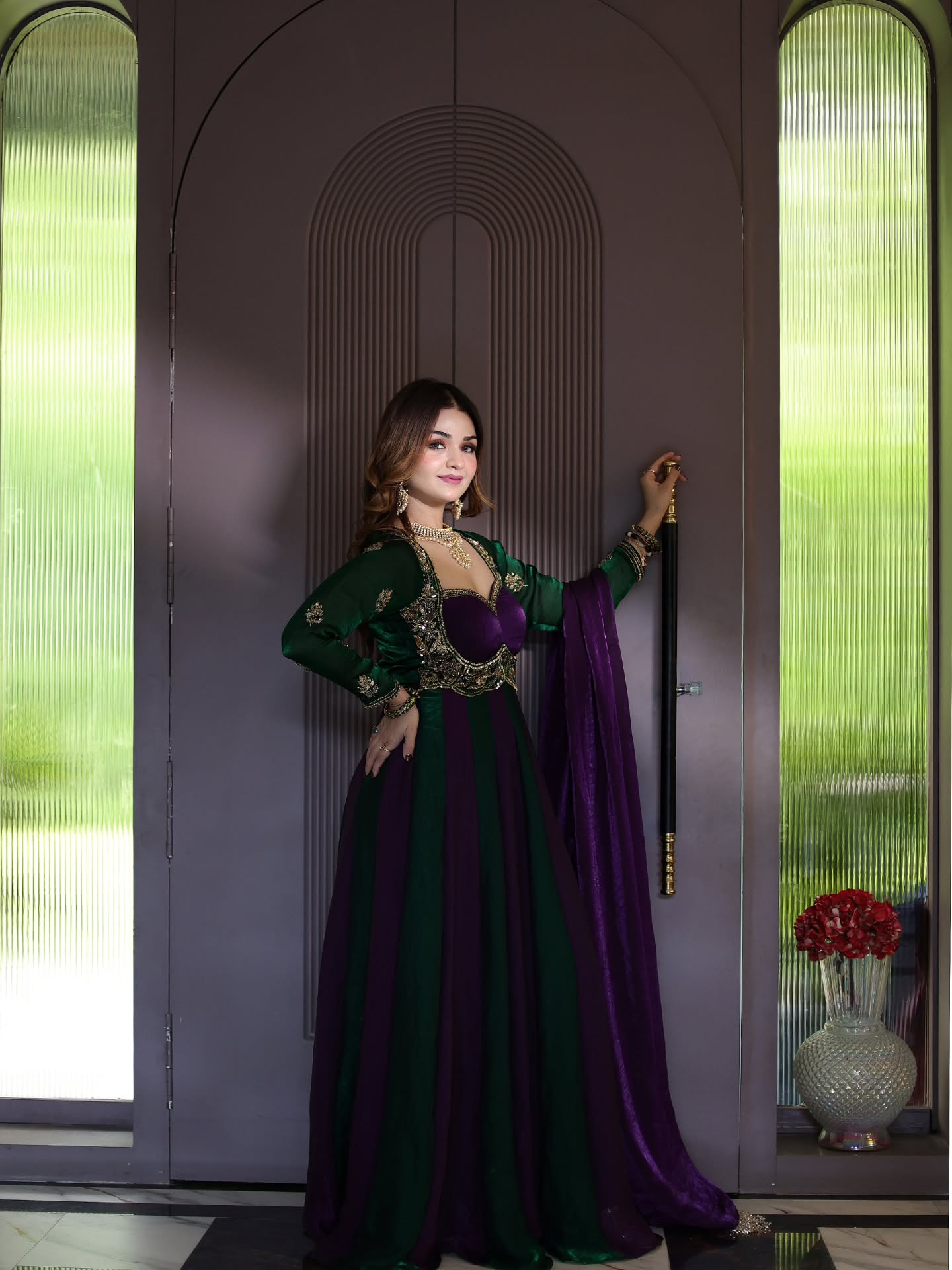 Designer Heavy Fendy Silk Anarkali Suit