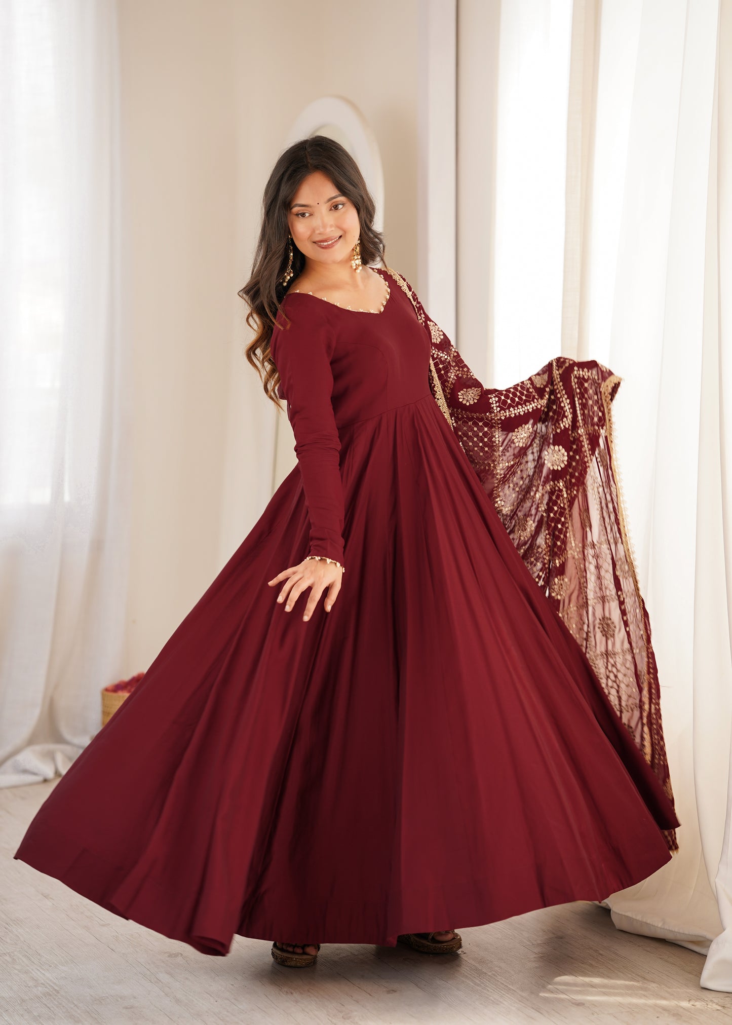 Premium Full Flare Anarkali Suit Set for Women