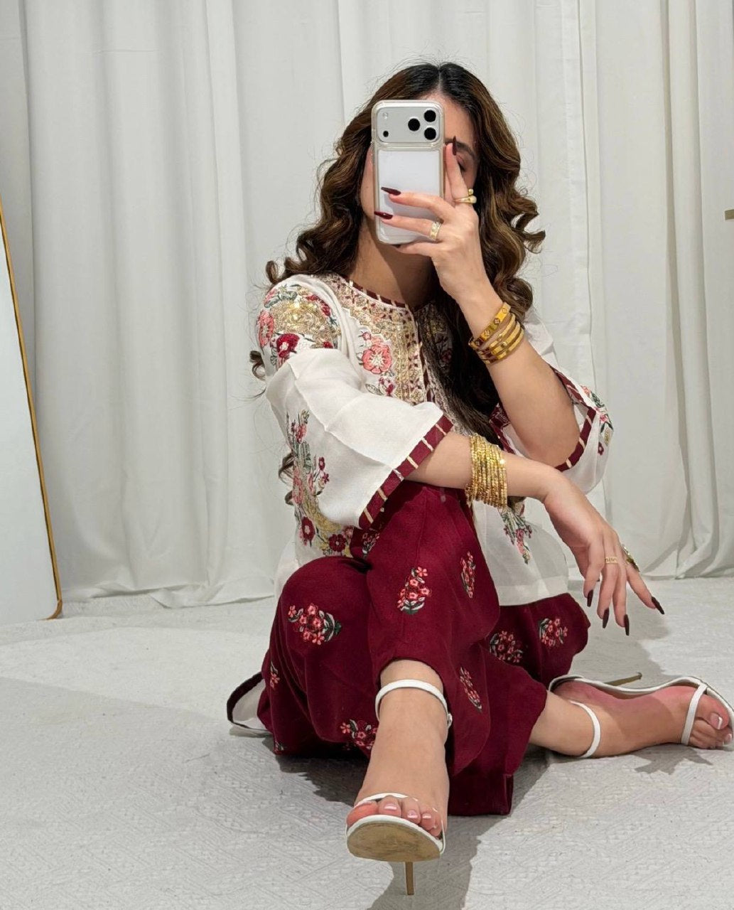 Trending Faux Georgette Kurti Set with Elegant Dupatta