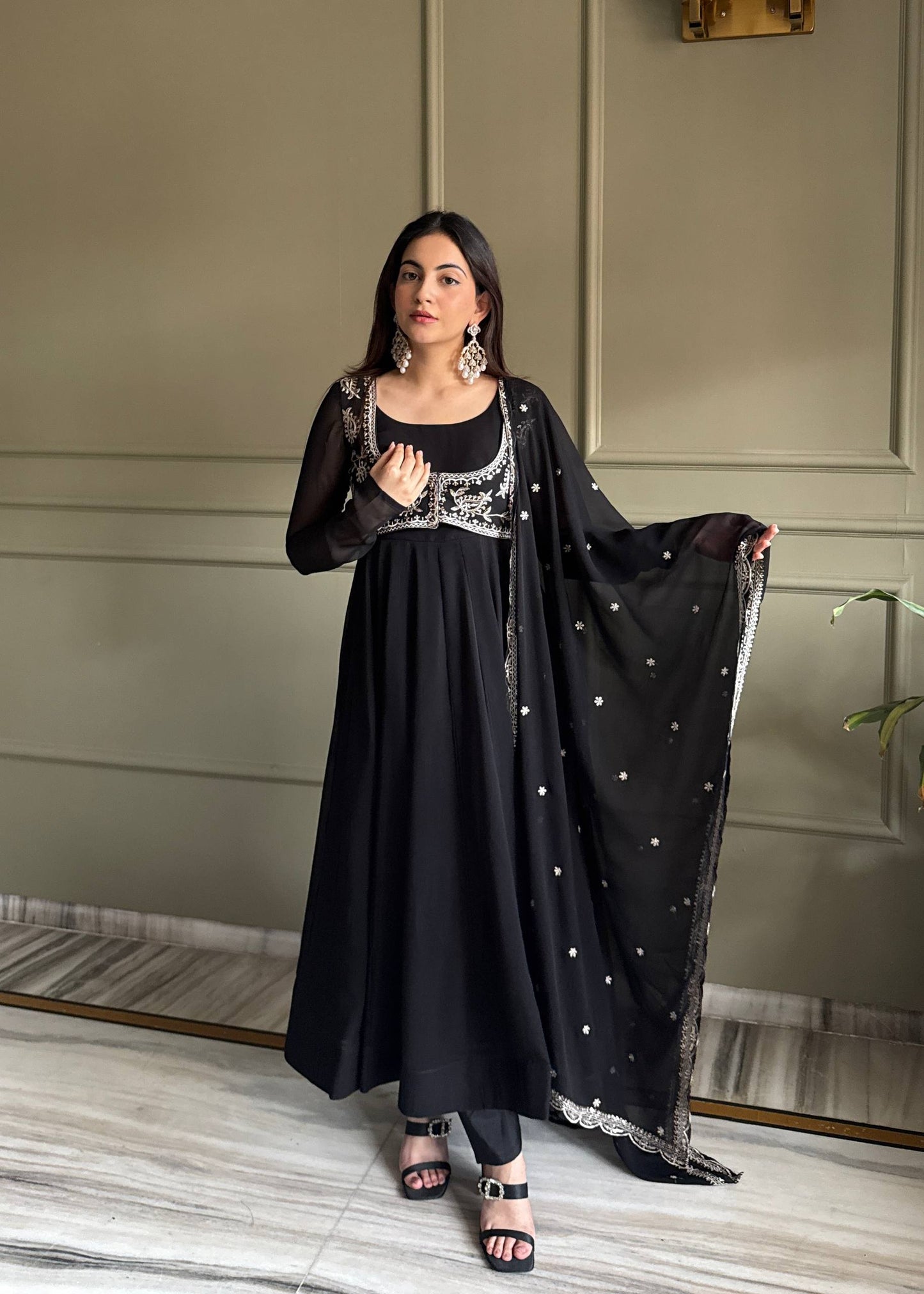 Heavy Fox Georgette Designer Anarkali Gown Set with Dupatta