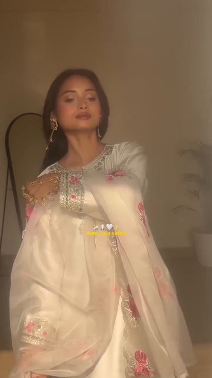 Luxury Crepe Silk Kurta Pant Set with Heavy Embroidery | Eid & Traditional Occasion Wear