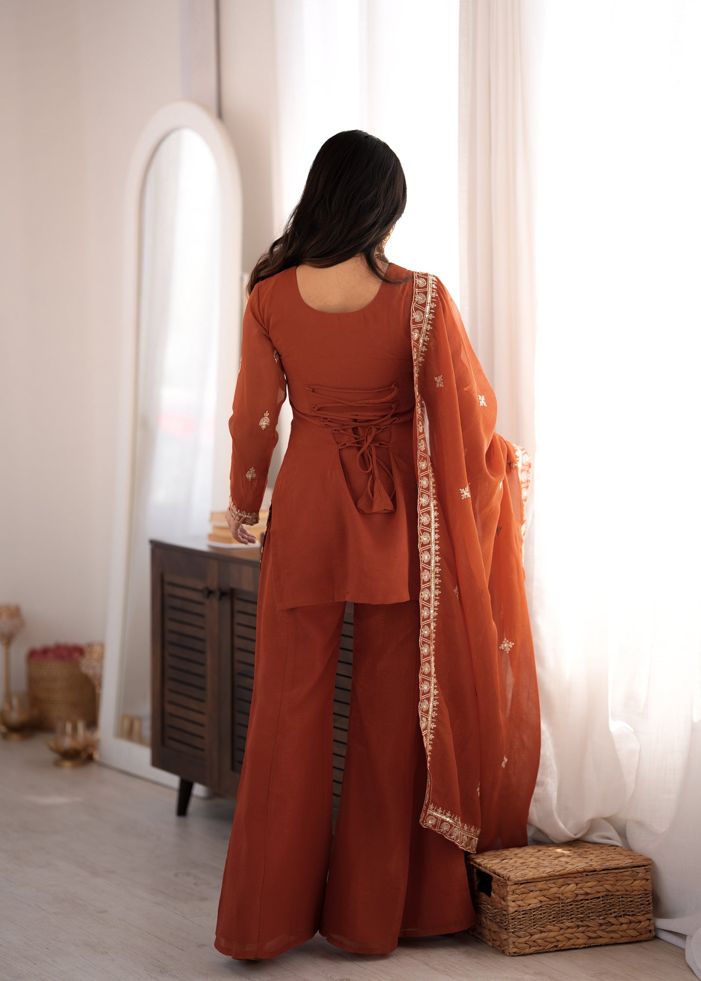 Premium Ethnic Crunchy Silk Kurta Set with Sequence Embroidery