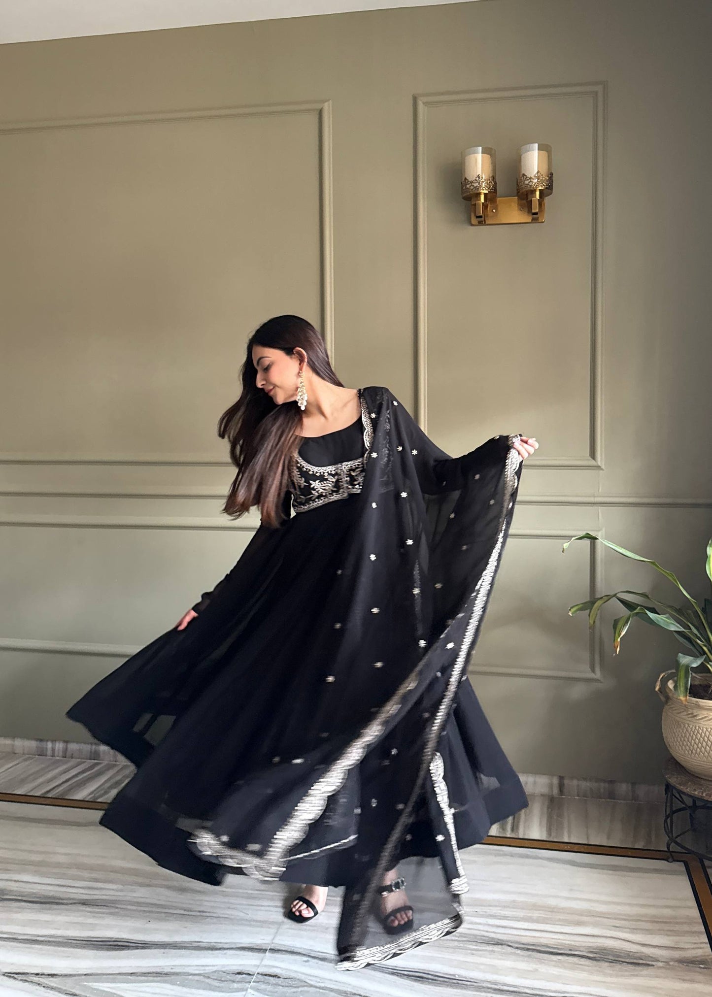 Heavy Fox Georgette Designer Anarkali Gown Set with Dupatta