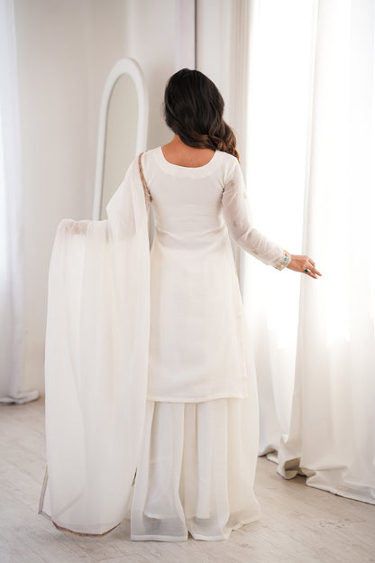 Premium Soft Crunchy Silk Wedding Wear Sharara Set