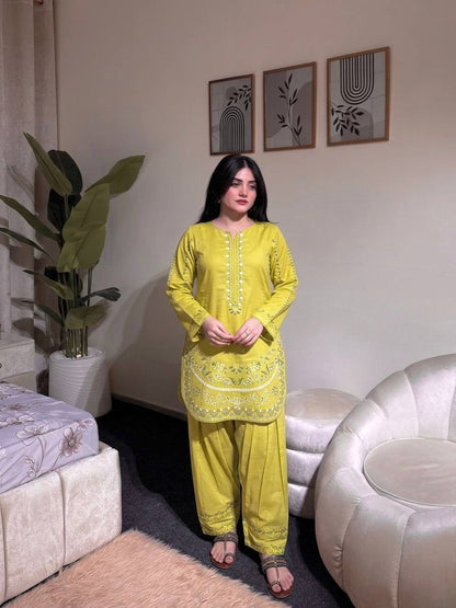 Royal Embroidered Roman Silk Farshi Palazzo Set