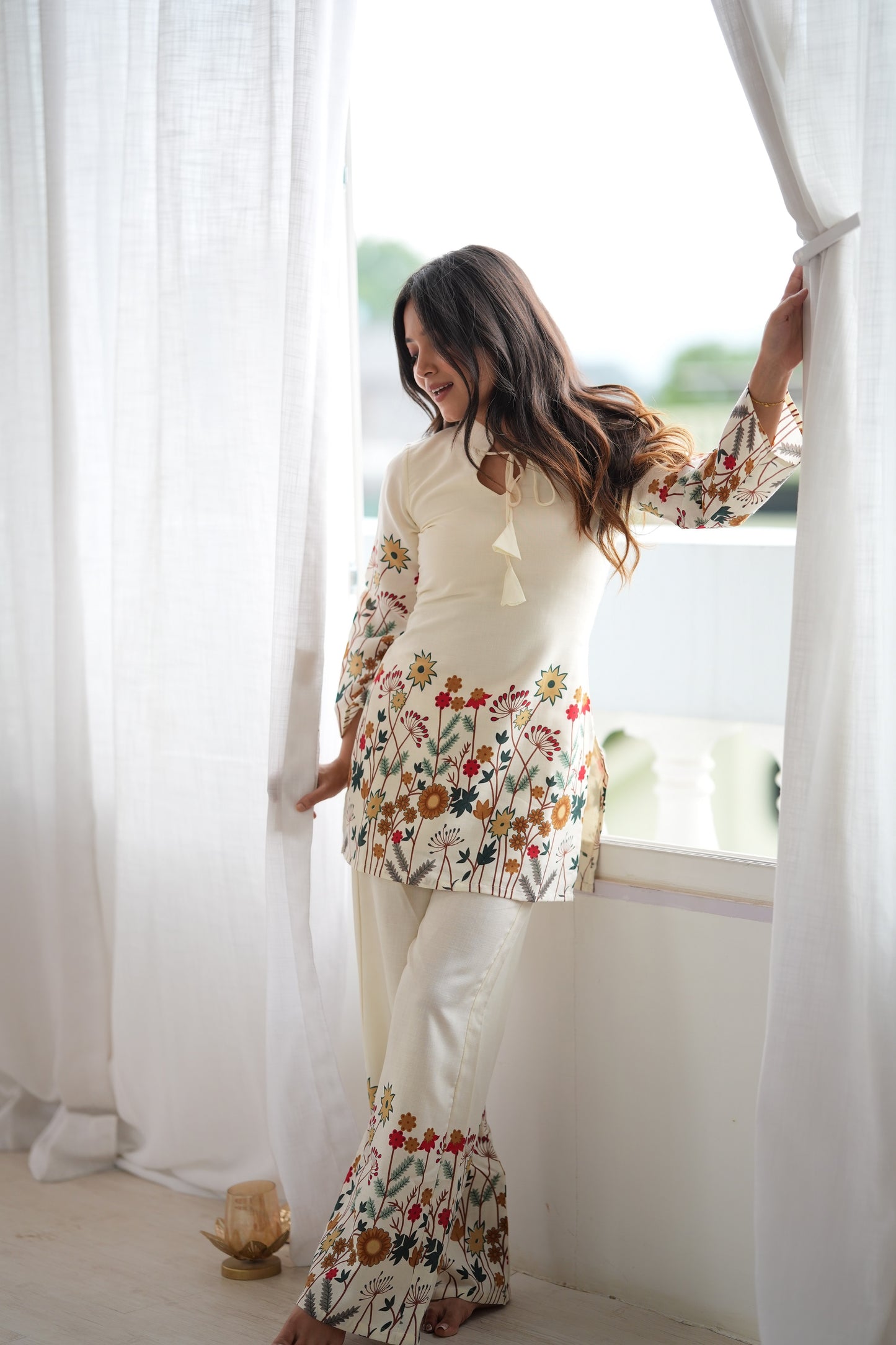 Magic Slub Cotton Floral Printed Kurta Pant Set