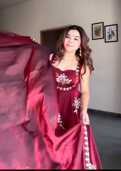 Elegant Embroidery Work Anarkali Suit