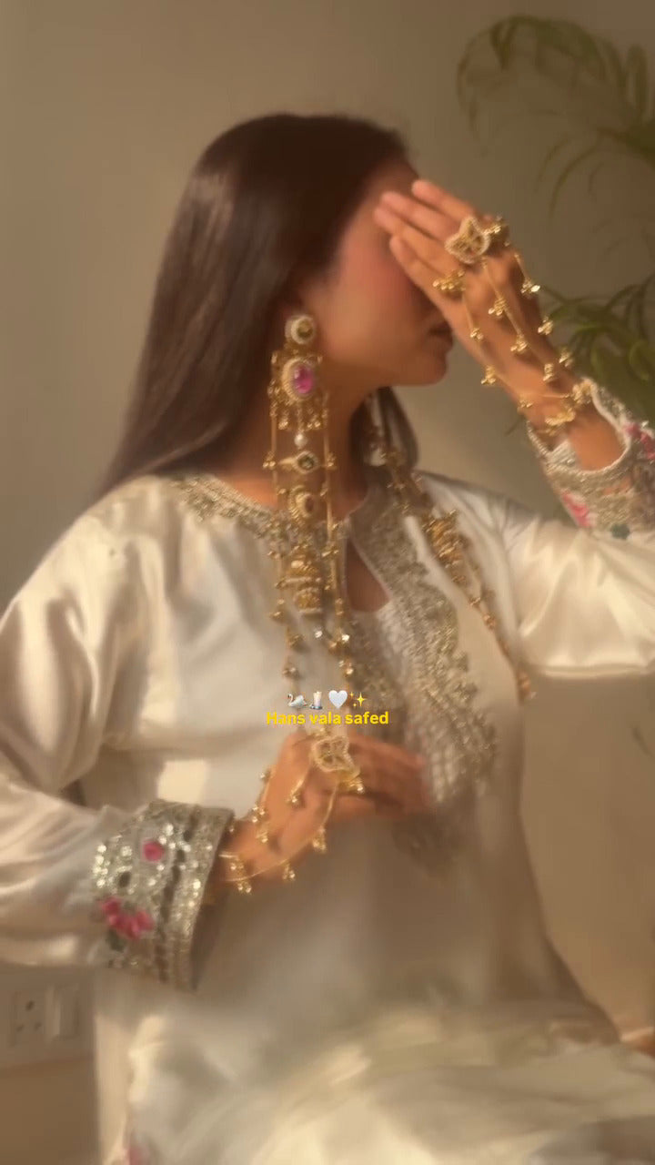 Luxury Crepe Silk Kurta Pant Set with Heavy Embroidery | Eid & Traditional Occasion Wear