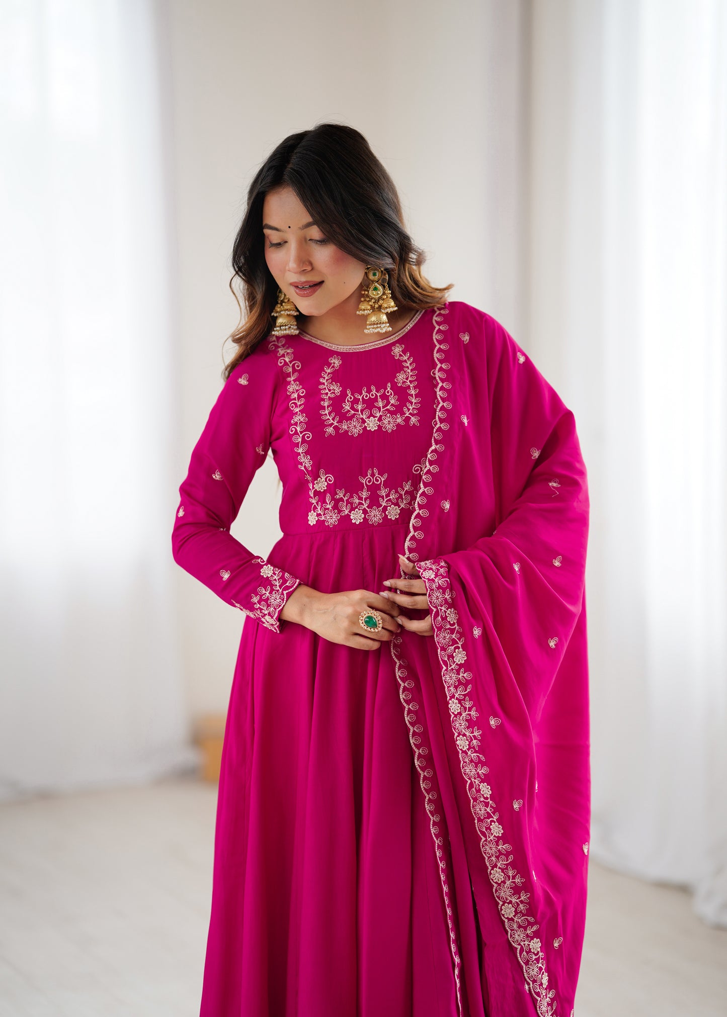 Premium Pink Anarkali Suit with Dupatta – Perfect for Weddings & Festive Wear