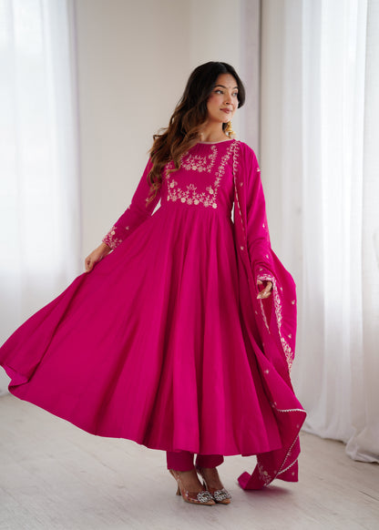 Premium Pink Anarkali Suit with Dupatta – Perfect for Weddings & Festive Wear