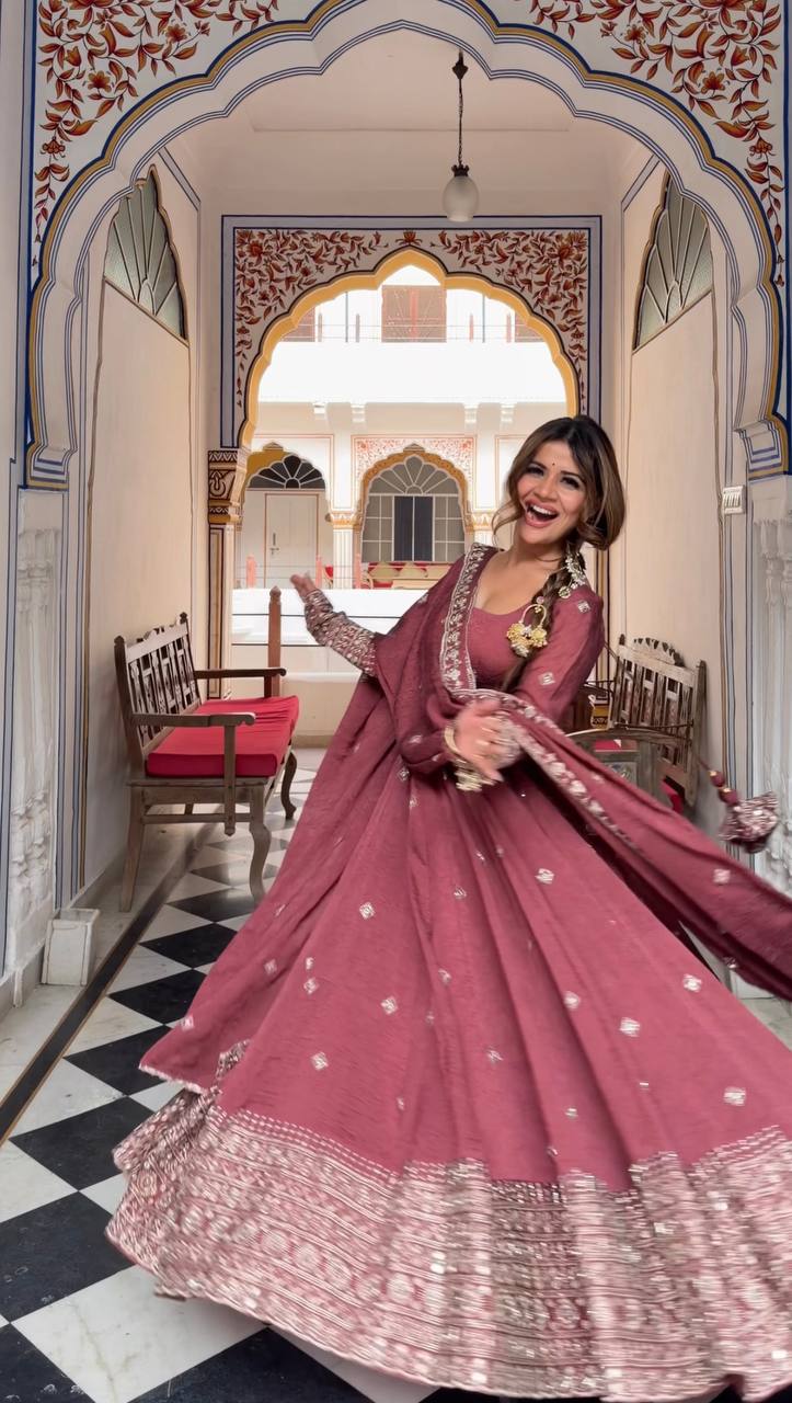 Festive Special Heavy Embroidered Anarkali Suit with Dupatta