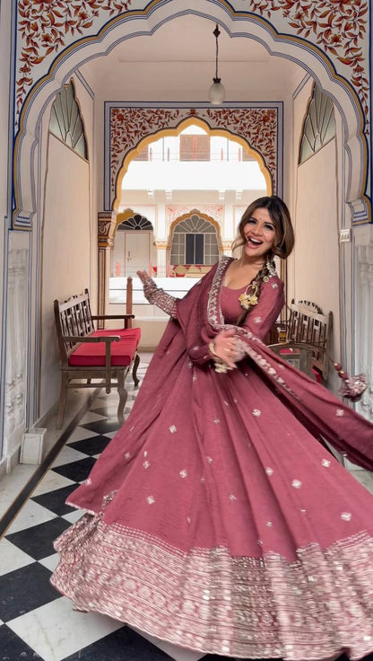 Festive Special Heavy Embroidered Anarkali Suit with Dupatta