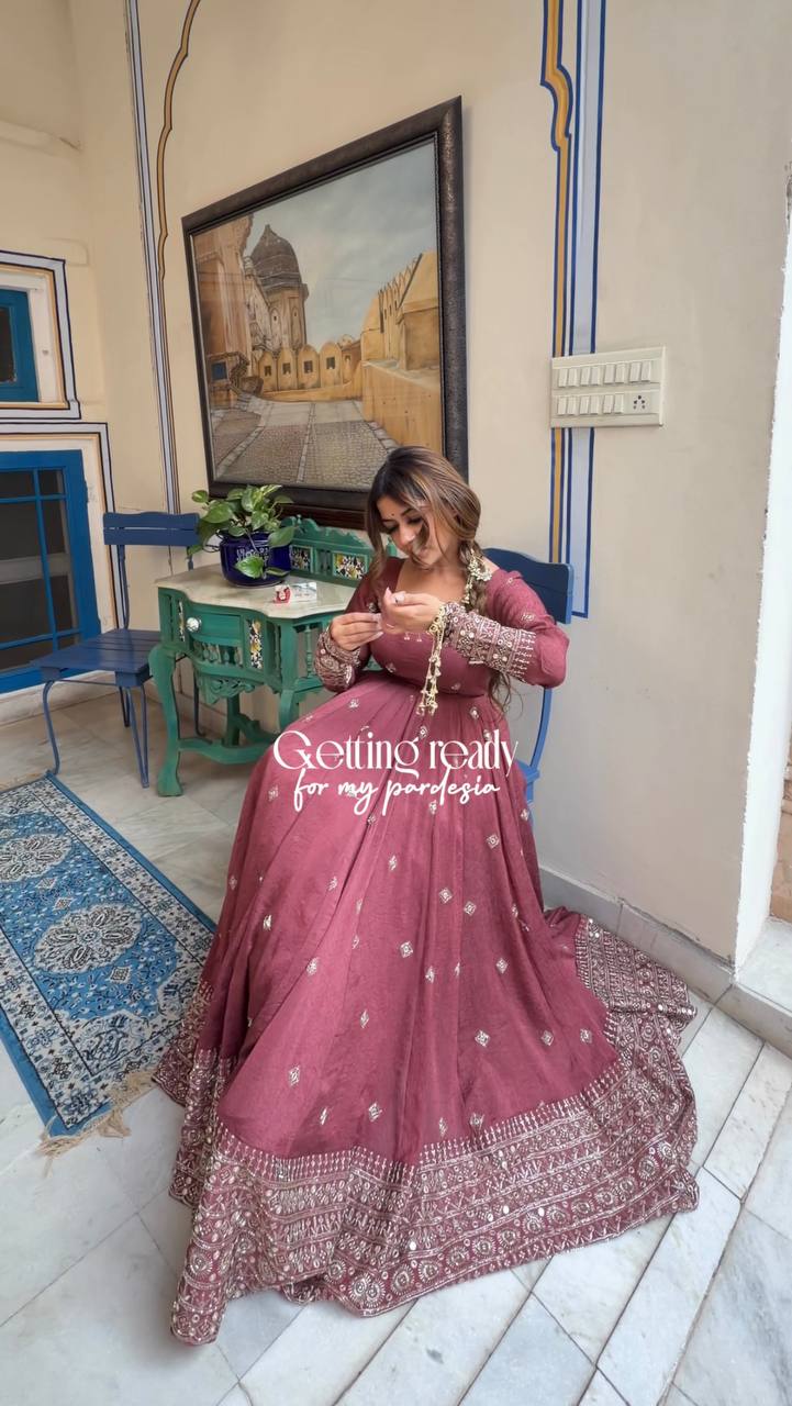 Festive Special Heavy Embroidered Anarkali Suit with Dupatta