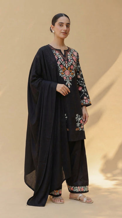 Designer Black Kurta Set with Aari Embroidery | Festive & Daily Wear for Women