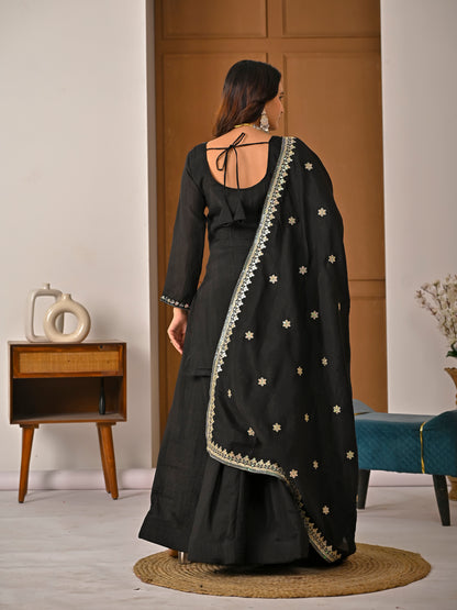 Elegant NC Vichitra Silk Kurta Sharara Set