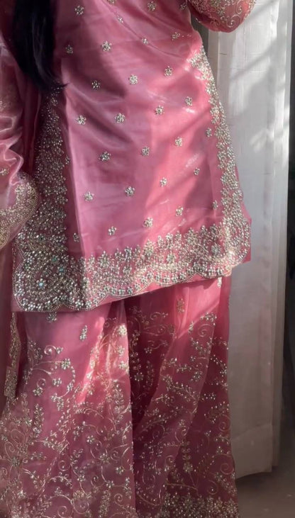 Royal Gmy Silk Heavy Embroidered Palazzo Suit Set