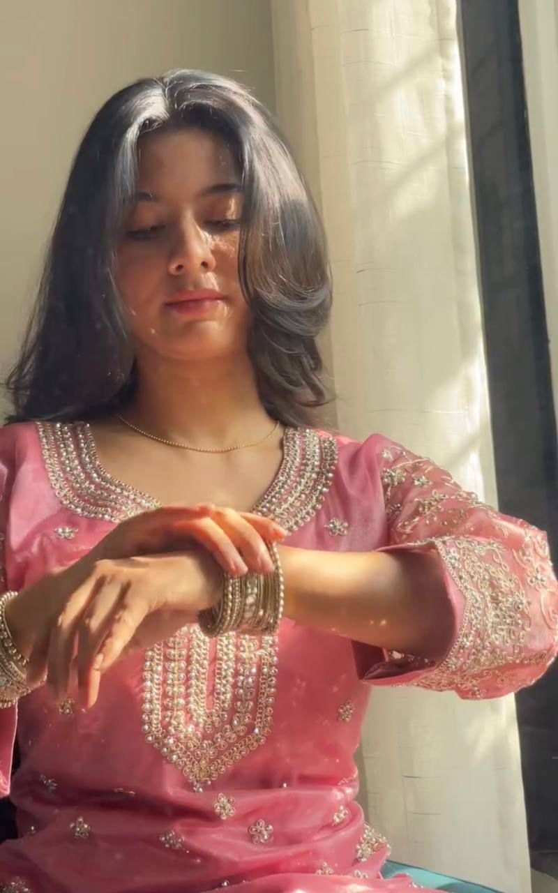 Royal Gmy Silk Heavy Embroidered Palazzo Suit Set