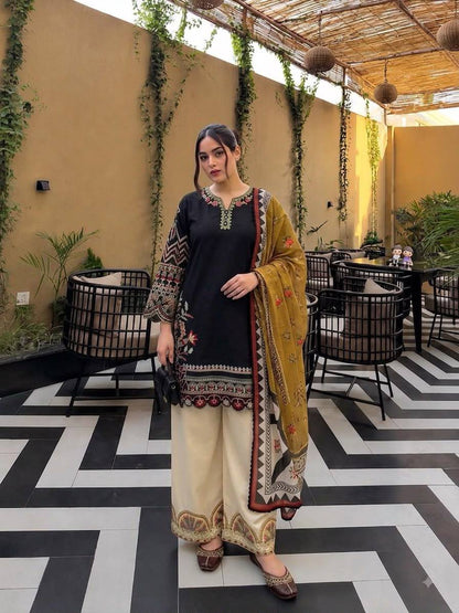 Royal Roman Cotton Embroidered Suit Set