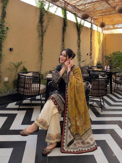 Royal Roman Cotton Embroidered Suit Set