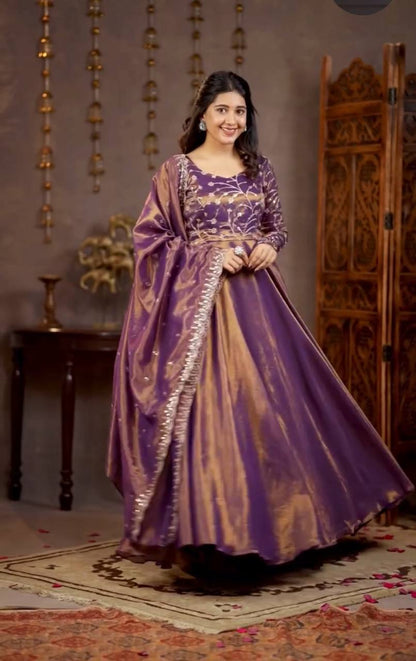 Designer Anarkali suit with sequence embroidery work and full sleeves