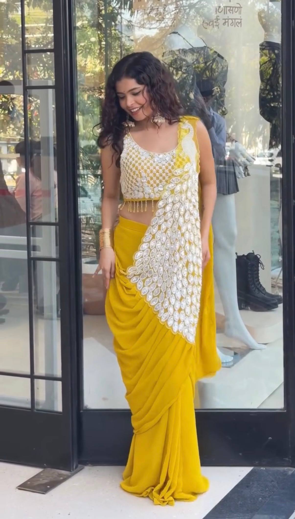 Latest Designer Ready to Wear Saree in Faux Georgette with Heavy Embroidered Stylish Blouse – Trendy Party Wear & Wedding Collection