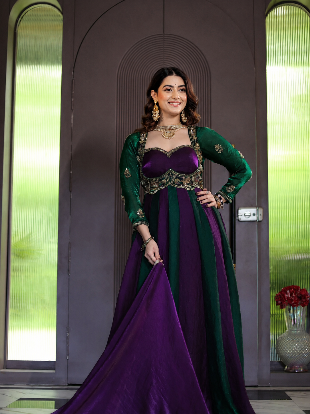 Heavy Fendy Silk Anarkali Suit | Wedding, Party & Traditional Occasion Wear