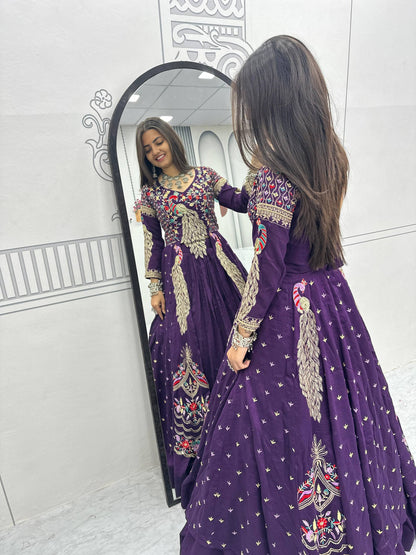 Fully stitched designer Vichitra lehenga set with micro cotton inner
