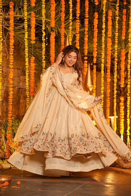 Apsvaani Style Luxury crepe silk Kurta Palazzo Set for Wedding & Festive Occasions