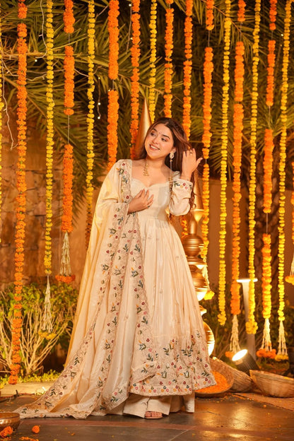 Apsvaani Style Luxury crepe silk Kurta Palazzo Set for Wedding & Festive Occasions