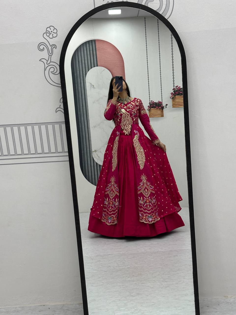 Pink festive wear designer lehenga choli with heavy embroidery and sequence work