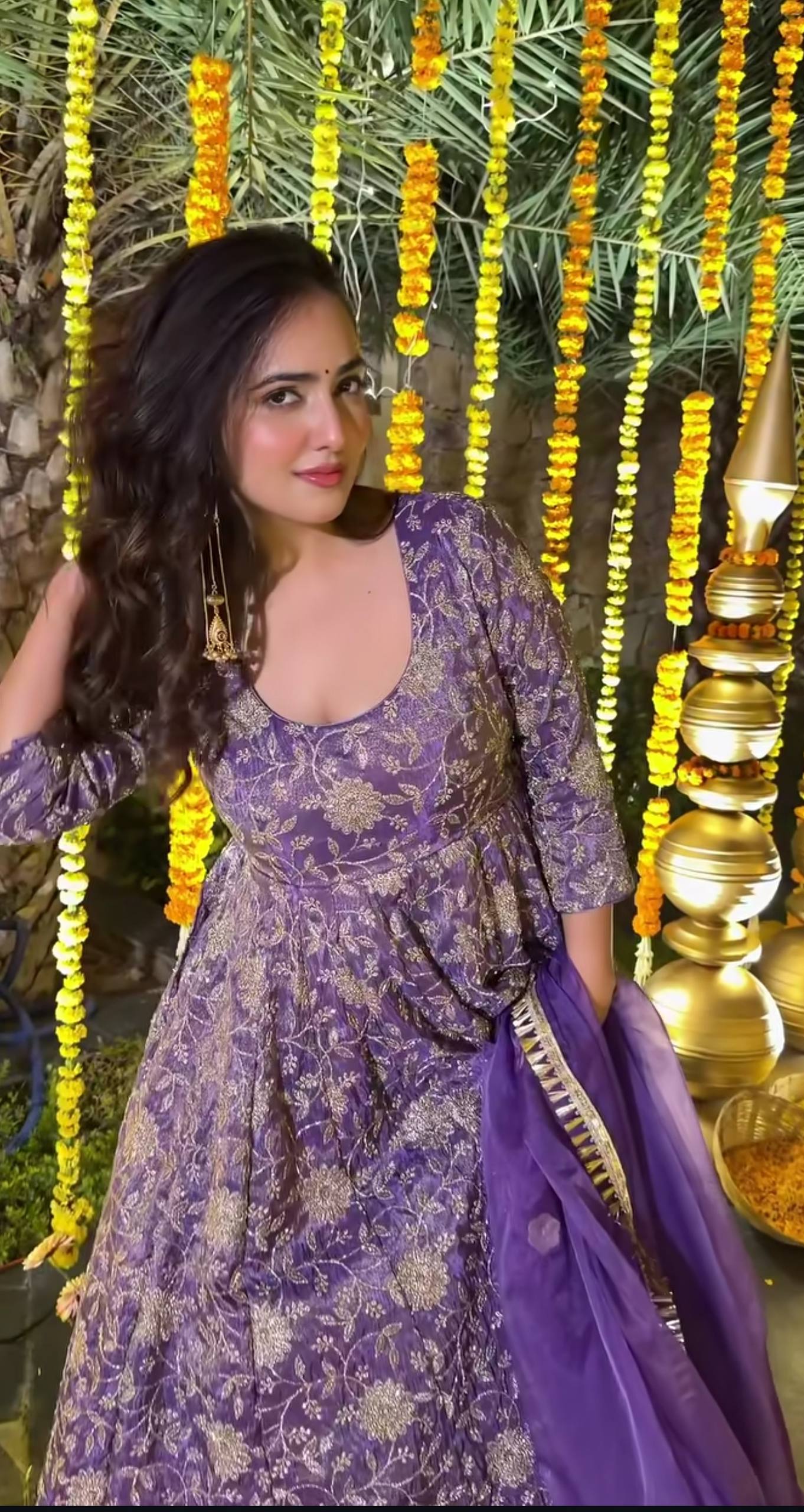 Purple crunchy silk pant with 5mm sequence embroidery fully stitched ethnic wear