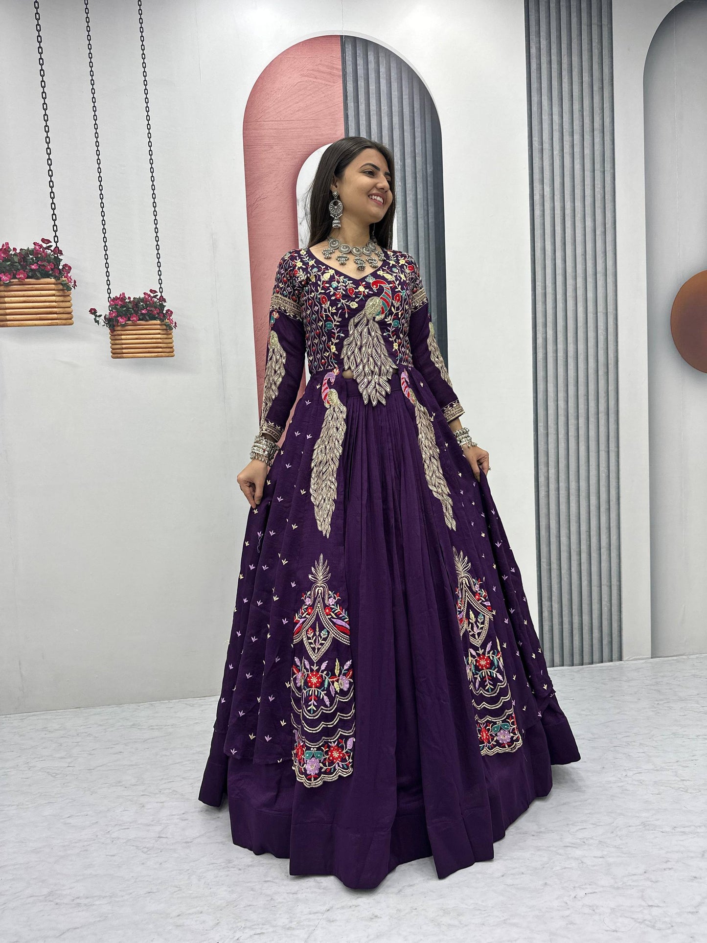 Wedding wear designer lehenga choli in pure Vichitra fabric with sequence work