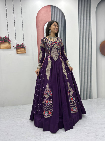 Wedding wear designer lehenga choli in pure Vichitra fabric with sequence work